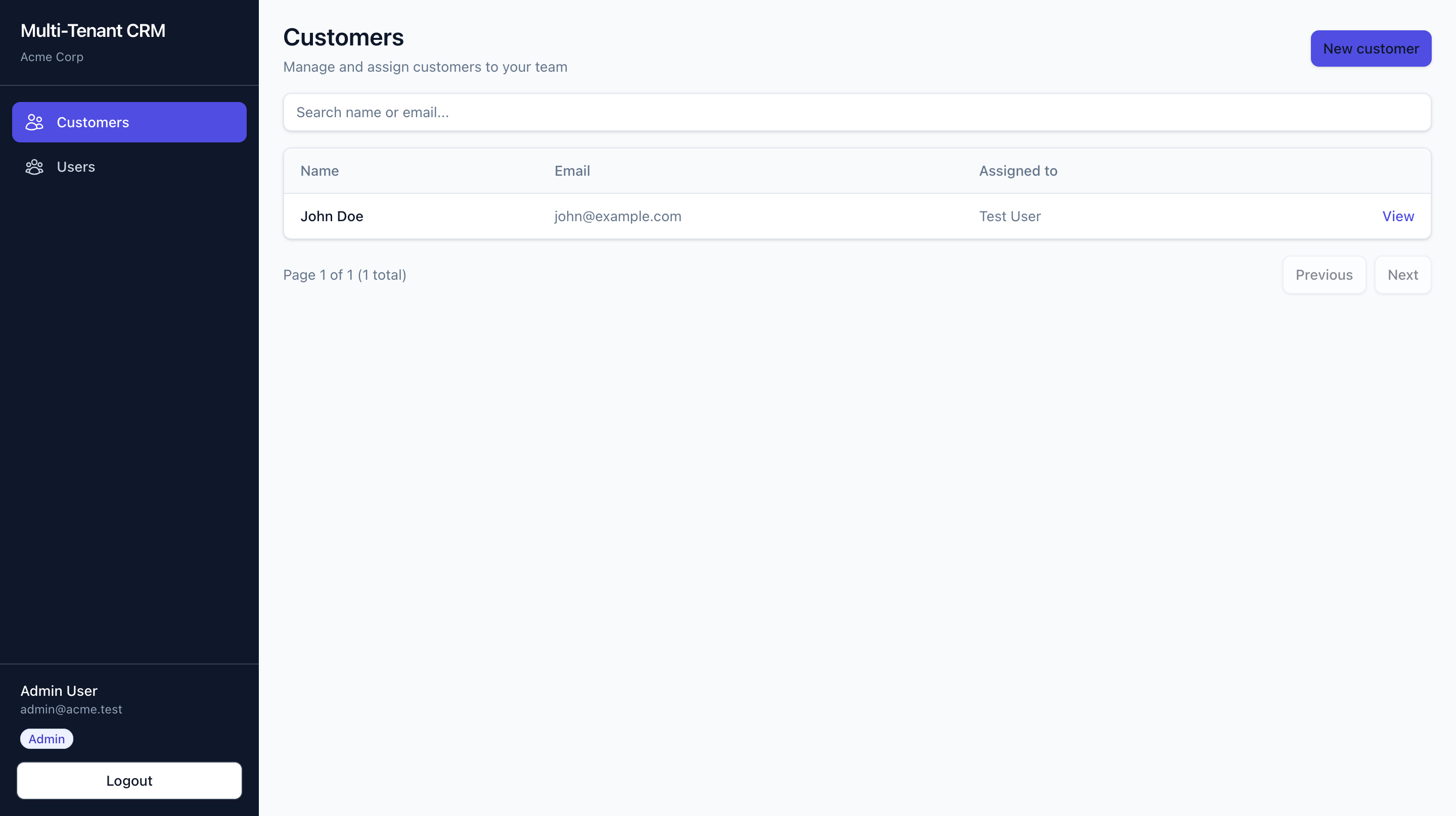 Multi-Tenant CRM